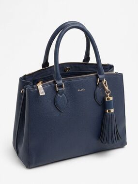 🇨🇦ALDO Pebbled, Top-Handle Satchel with Detachable Tassel Charm